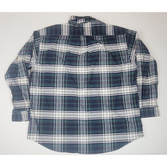 Vtg Tommy Hilfiger Button-Up Dress Shirt Men's Large Green Plaid Long‎ Sleeve - Picture 2 of 6